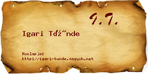 Igari Tünde névjegykártya